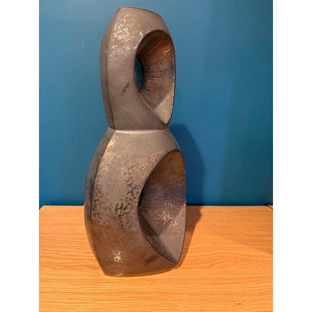 2000 - 2009 Studio a Home Handcrafted Portuguese Ceramic Totem Sculpture - Reactive Bronze Glaze For Sale - Image 5 of 14