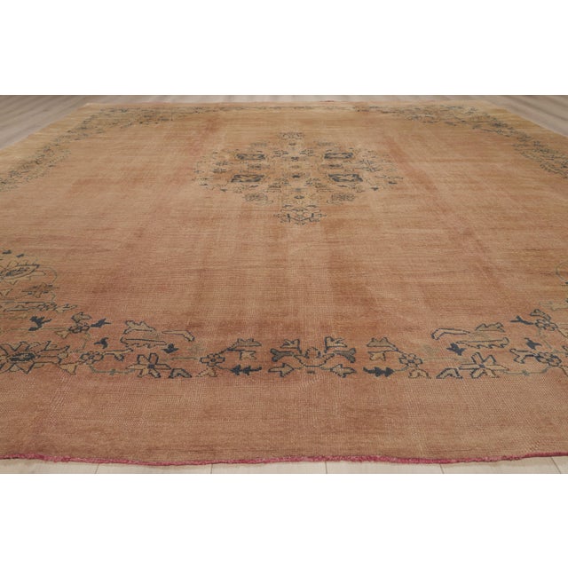 Late 19th Century Turkish Oushak Rug, 12'04 X 13'10 For Sale - Image 9 of 10