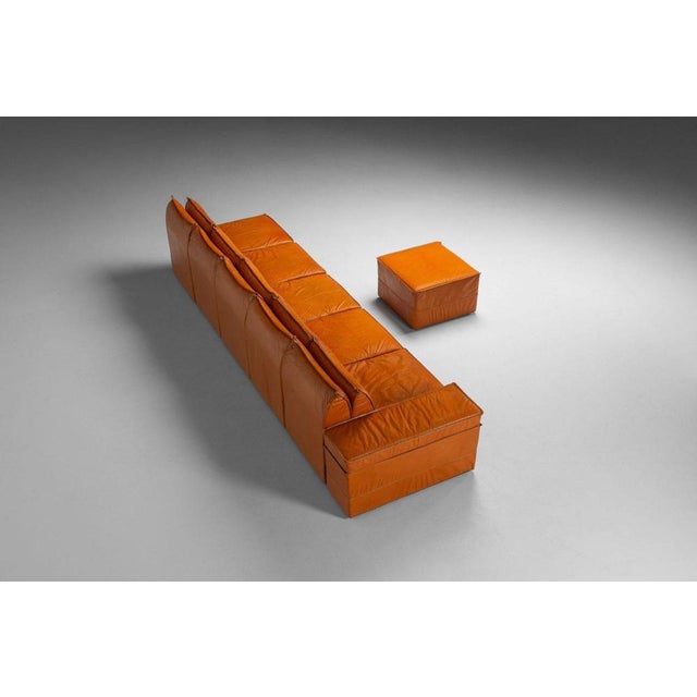 Gold Sofa by Alberto Colombi and Gian Paolo Guzzetti Bonzo, 1975, Set of 7 For Sale - Image 8 of 18