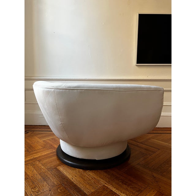 Ivory Adrian Pearsall Swivel Lounge Chair For Sale - Image 8 of 11