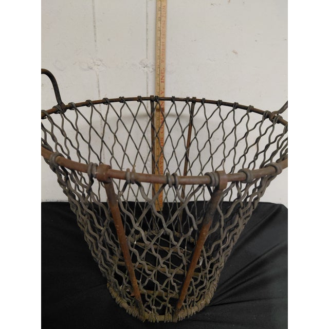 Brown Antique Industrial Wire Basket For Sale - Image 8 of 14