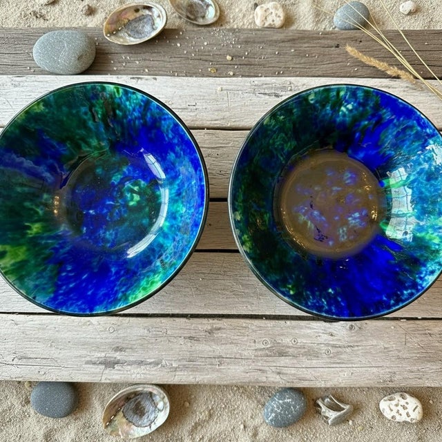 Pair of vintage Stangl Pottery “Mediterranean” bowls made in Trenton, New Jersey, circa 1960s–1970s. Founded in 1805,...