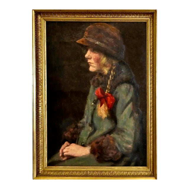 “Dutch Girl” by Danish Artist Carl Stilling (1874-1938) For Sale