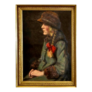 “Dutch Girl” by Danish Artist Carl Stilling (1874-1938)