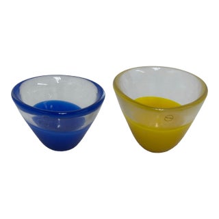 Antonio Saliviati Venezia Murano Glass Bowls, Set of Two For Sale