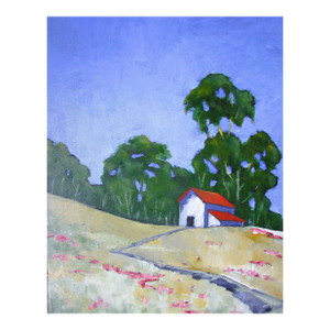 Sonora Hills Farm Barn 16x20 Lynne French California Landscape Art