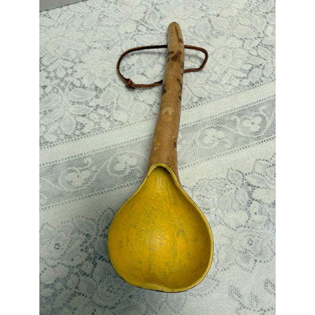 Wood Handcrafted Vintage Gourd Ladle Decorative Spoon For Sale - Image 7 of 10