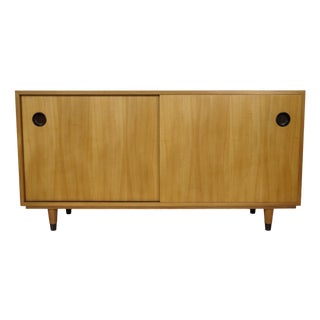 Vintage Sideboard with Sliding Door in Elm Wood by Erich Stratmann for Dinge Möbel, 1960s For Sale