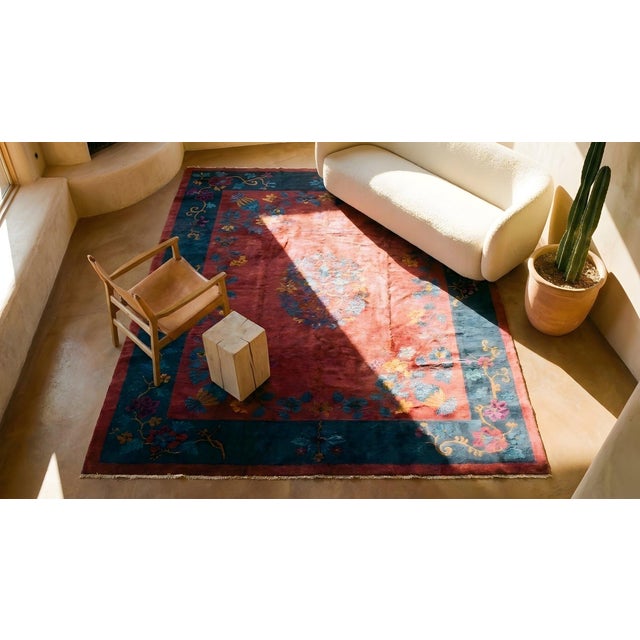 1920s Chinese Art Deco Carpet ( 8'3'' x 9'7'' - 252 x 292 ) For Sale - Image 13 of 15