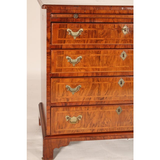 Wood George I Style Burl Walnut Bachelor's Chest For Sale - Image 7 of 14