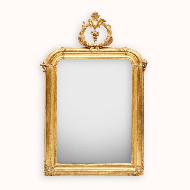 Antique Philippe Mirror with Grapevine Crest, 1800s For Sale - Image 12 of 12