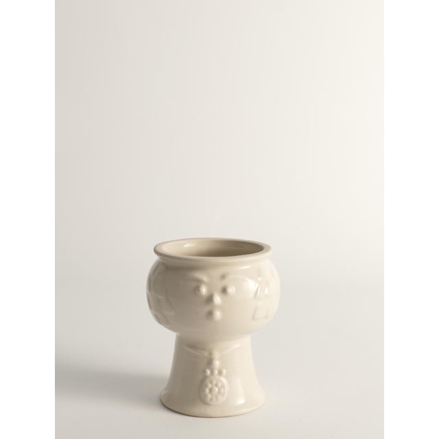 Scandinavian Modern White Porcelaine Face Vase by Ancher Iversen For Sale - Image 6 of 13