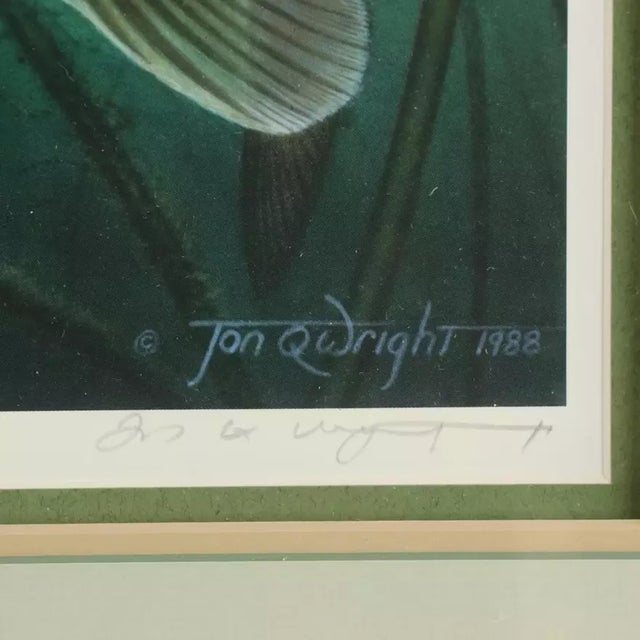 Blue 1980s Vintage Fishing Wall Art "Fooled Again," by Jon Wright Framed For Sale - Image 8 of 9