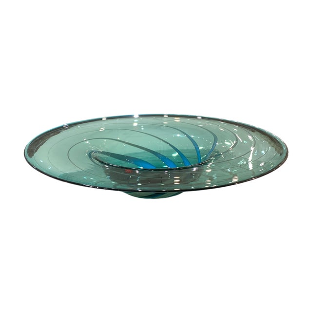 Stunning Extra Large Venini Murano Spiral Art Glass Centerpiece Bowl For Sale - Image 11 of 15