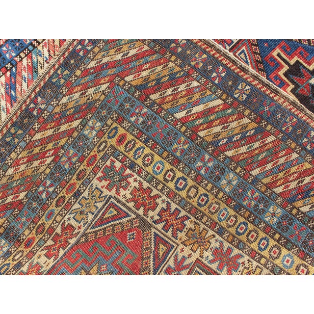 Antique Caucasian Rug With Six Central Medallions & Intricate Geometric Borders For Sale In Atlanta - Image 6 of 7