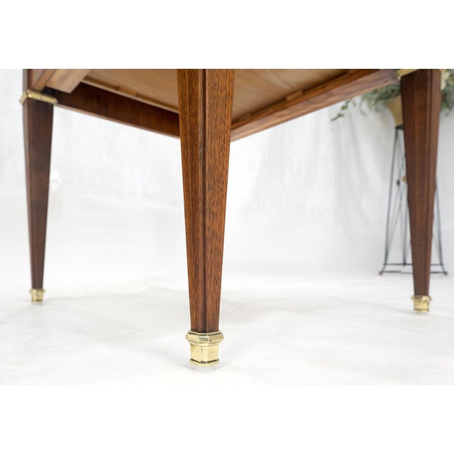 Baker Furniture Company Baker Rosewood & Brass Rectangle End Side Table Night Stand Tapered Legs For Sale - Image 4 of 12