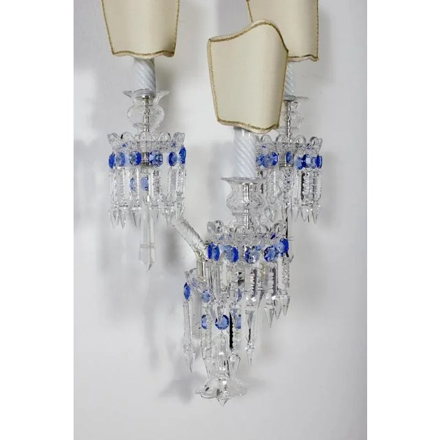 Blue Crystal Sconces, France, 1930s, Set of 2 For Sale - Image 8 of 14