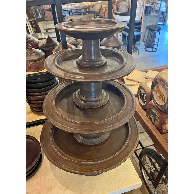 Mid 20th Century Vintage Java Pedestal Tray X-Small For Sale - Image 9 of 11