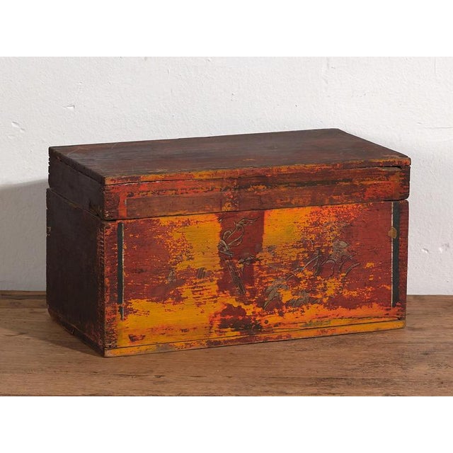 Antique Chinese Polychrome Box, 1900s For Sale - Image 3 of 9