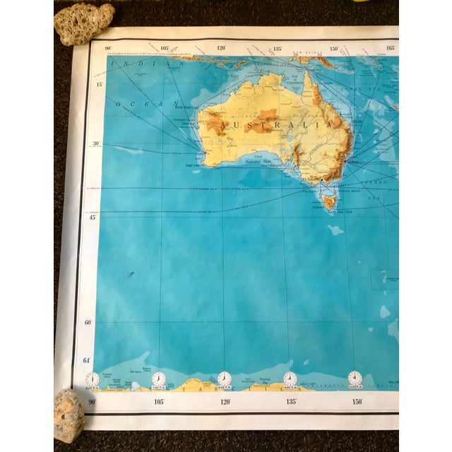 Discover a stunning piece of mid-century history with this rare original Army Map Service (AMS) map of Australia and New...