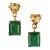 AJD Bold Emerald and Golden Beryl Dangle Earrings in 14k Yellow Gold - 2 Pieces For Sale