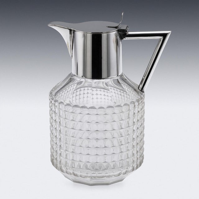 Antique German Silver Plated and Cut Glass Claret Jug from WMF, 1890s For Sale - Image 3 of 18