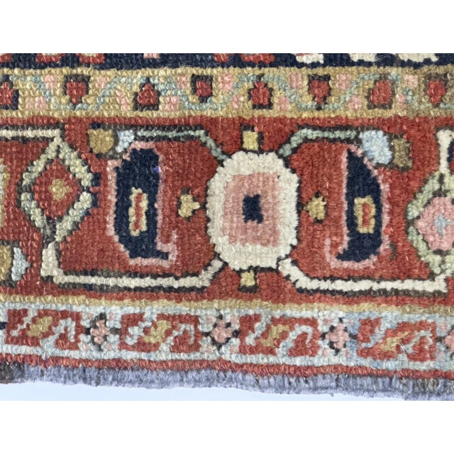 Persian Antique Persian Heriz Rug 3’7" X 4’6” For Sale - Image 3 of 7