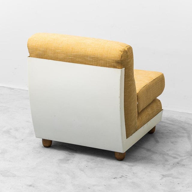 Brown Yellow Fabric and Plastic Armchairs, 1970s, Set of 2 For Sale - Image 8 of 12