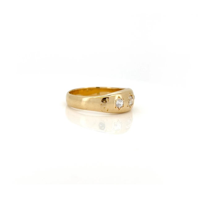 Mid 20th Century Vintage Old European Diamond Starburst Ring, Celestial, 18k, Size 9 For Sale - Image 5 of 7