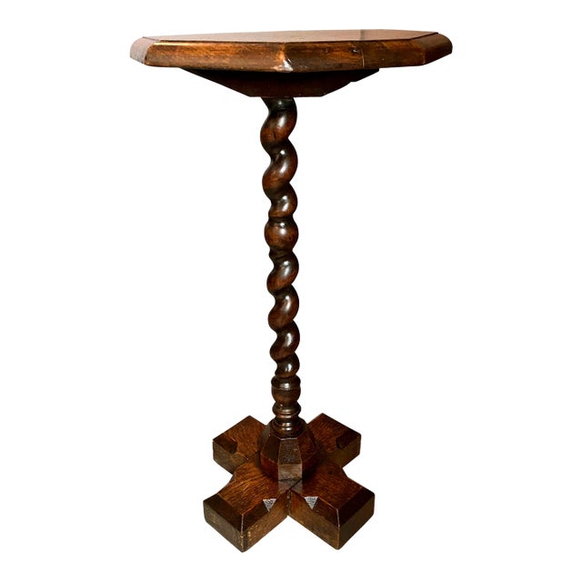 William and Mary Oak Candlestand For Sale