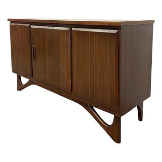 Vintage Mid-Century Modern Sideboard Credenza With Adrian Pearsall Style Base For Sale