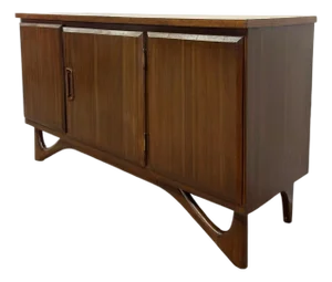 Vintage Mid-Century Modern Sideboard Credenza With Adrian Pearsall Style Base
