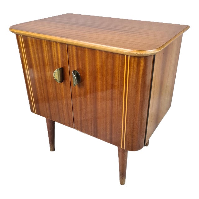Mid-Century Cabinet in Wood with Inlay, 1960s For Sale