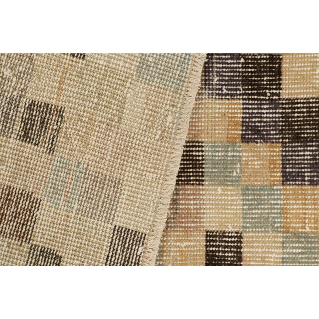 Textile Vintage Zeki Müren Rug With Polychromatic Cubist Patterns, From Rug & Kilim For Sale - Image 7 of 7