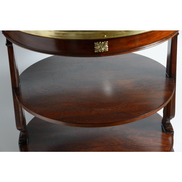 Wood Louis XVI Style Three Tier Bouillotte Drinks Table, Marble Top For Sale - Image 7 of 12