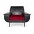 Textile Mid-Century Modern Black Vinyl Chair with Red Seat Cushion, 1950s For Sale - Image 7 of 7