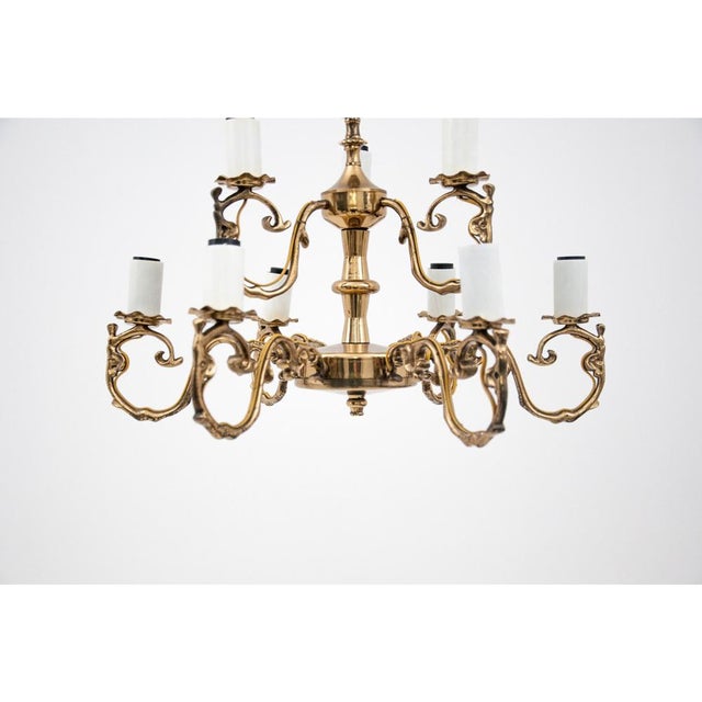 1950s Brass Chandelier, Poland, 1950s For Sale - Image 5 of 8