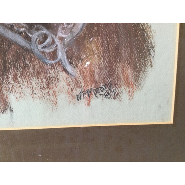 1980s 1980s Pastel on Paper Chocolate Lab Drawing - A Pair For Sale - Image 5 of 9