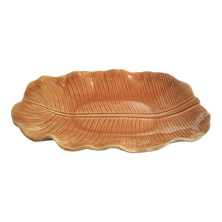 Vintage Metlox Poppytrail Lotus Banana Leaf Platter For Sale