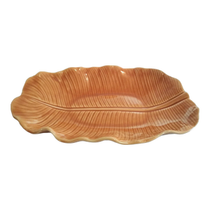 Vintage Metlox Poppytrail Lotus Banana Leaf Platter