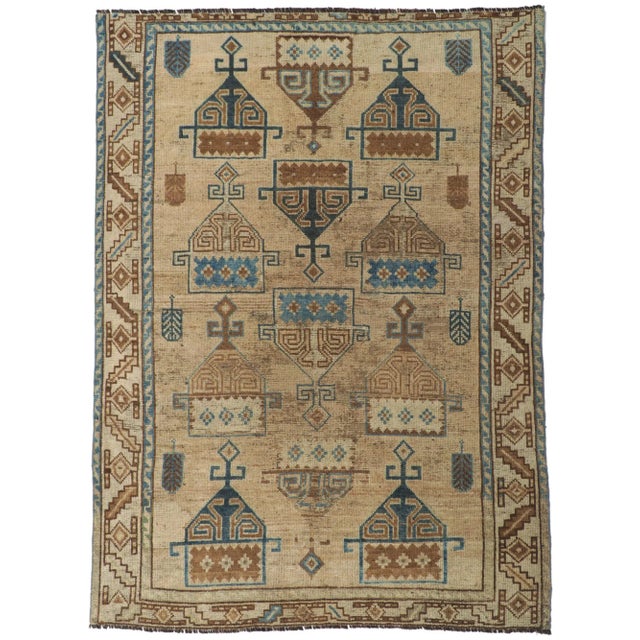 Antique Persian Shiraz Lori Rug With Tribal Style, 05'01 X 06'10 For Sale - Image 9 of 10