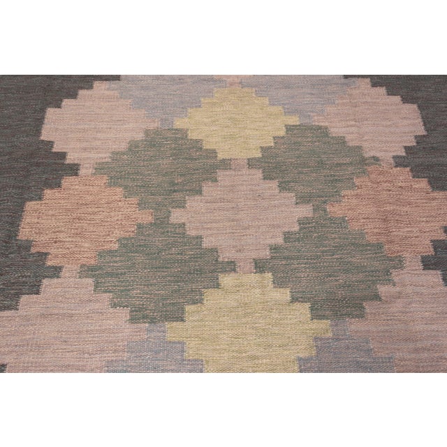Abstract Vintage Inspired Kilim Rug For Sale - Image 3 of 7