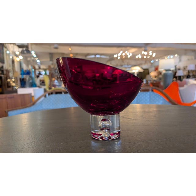 Modern 1970s Ruby Red Candy Dish For Sale - Image 3 of 14