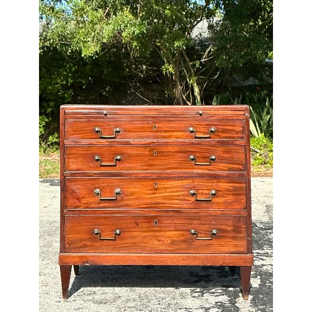 Vintage Regency Mahogany Chest of Drawers For Sale - Image 10 of 11