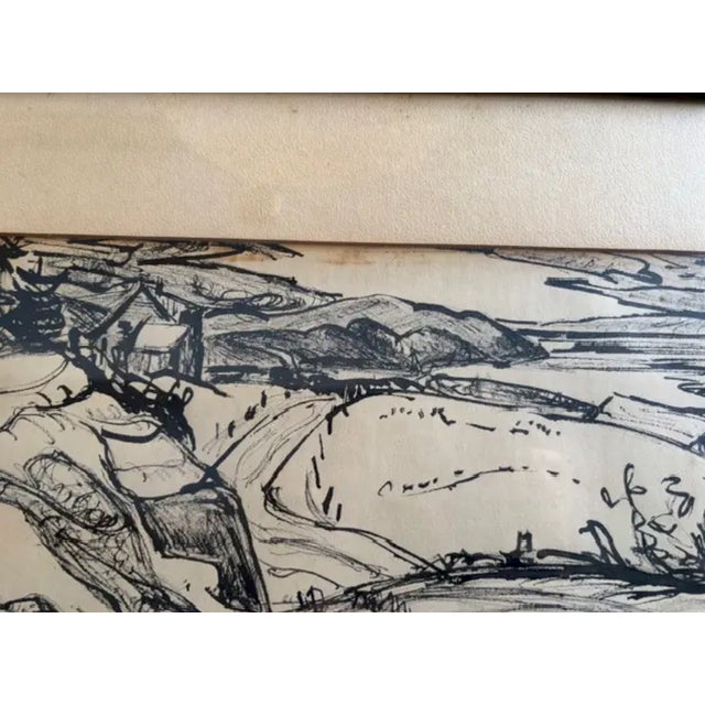 Original Early Mid Century Landscape Ink Drawings by Listed Artist Hesill Boultbee - Signed For Sale - Image 13 of 15