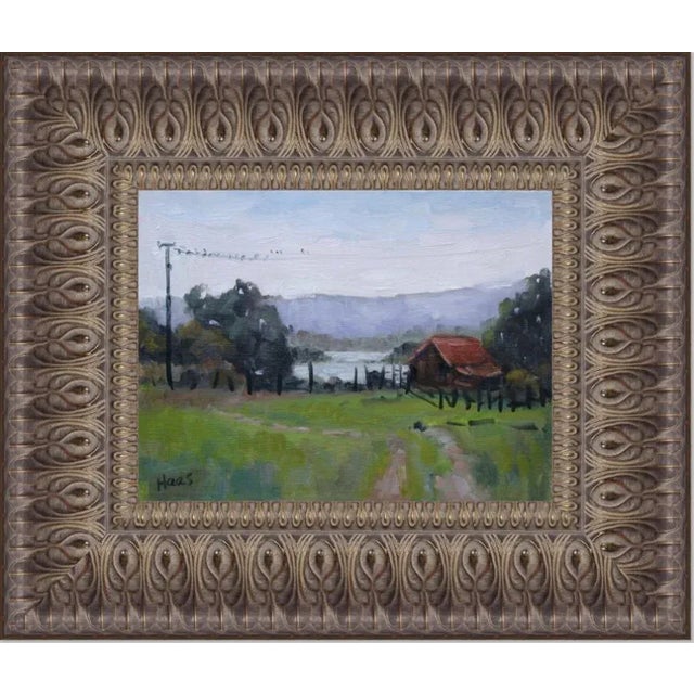 Modern Farmlands — Birds on a Wire Oil Painting For Sale - Image 9 of 10