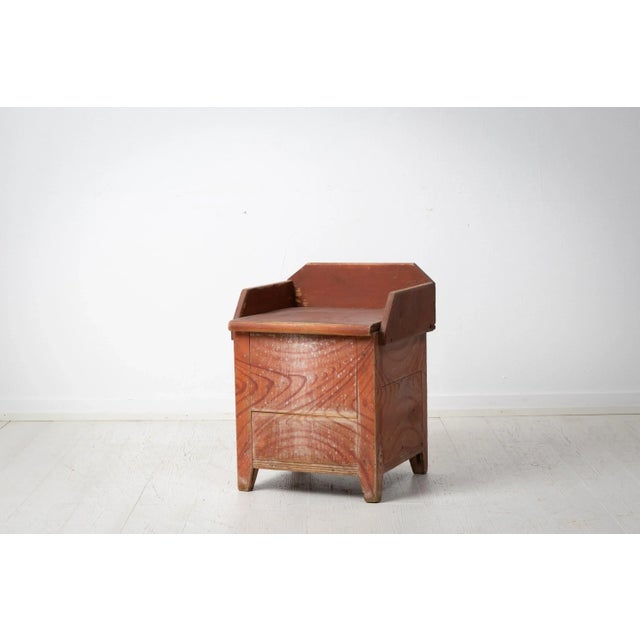 Wood Antique Swedish Folk Art Childrens Chair For Sale - Image 7 of 10