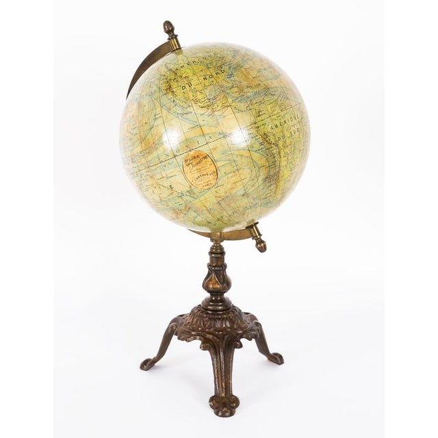 Antique French Terrestrial Globe by Lebegue & Cie, 1880 For Sale - Image 12 of 16