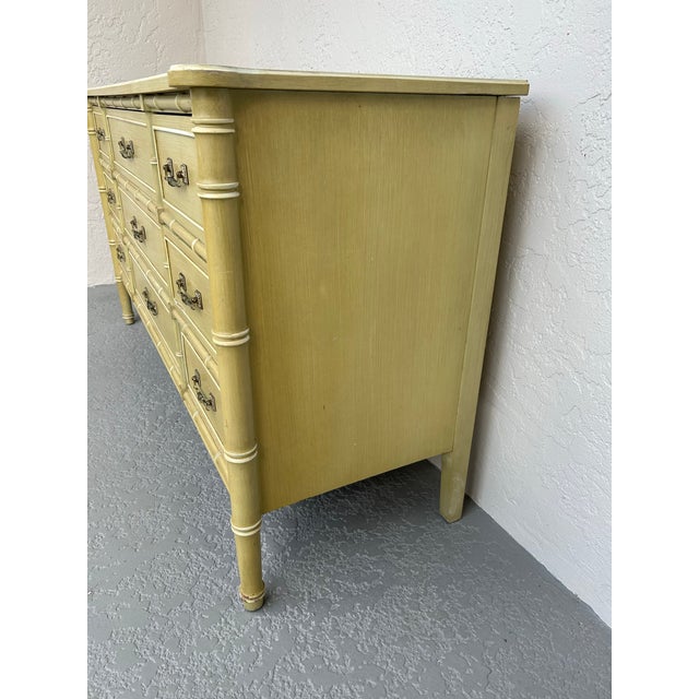 Mid 20th Century Mid 20th Century Henry Link Faux Bamboo Bali Hai 9 Draw Dresser For Sale - Image 5 of 9