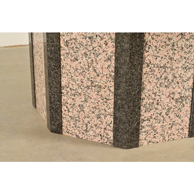 Modern Italian Granite and Marble Pedestal Dining Table in the Manner of Ello, Circa 1980s For Sale - Image 9 of 11